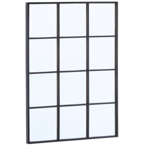 Sweeek - Miroir rectangulaire industriel acier noir - 60 x 80 x 2,5 cm - Terry