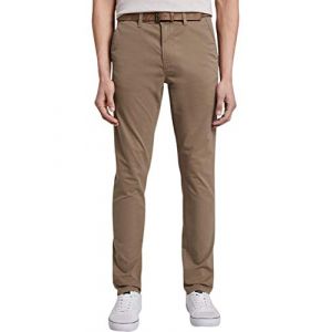 Image de Tom Tailor Denim Slim Chino Mit Gürtel Mous, Beige Camel Miel, 30/32 Homme