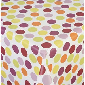 Venilia Multico Nappe Confetti Multicolore Linge de Table Toile cir&eacute;e Maintenance r&eacute;duite hydrophobes, Polyester, PVC, Rondes, x 140 cm, 55048, 140 x 140 cm