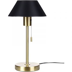 Beliani Lampe de Table Minimaliste Noir et Doré Finition Mate Eclairage Ambiant Caparo