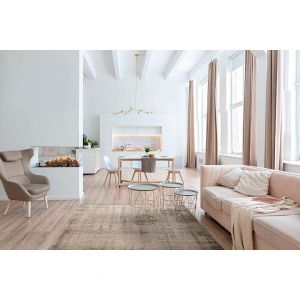 Vivabita Tapis effet rayé pour salon Grunge 240x340 Beige