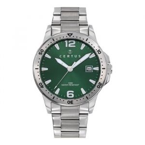 Image de Certus Bracelet acier homme - Montre acier fond vert - Couleur de la matière:Blanc