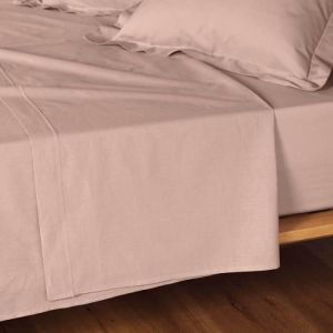 Douceur d'intérieur, Drap Plat (240 x 300 cm) Lina Rose, 100% Coton
