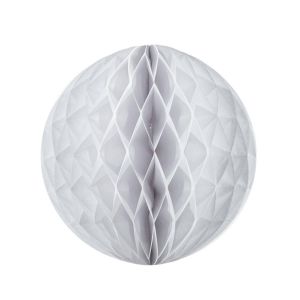 Ruedelafete Boule alv&eacute;ol&eacute;e blanche 20 cm