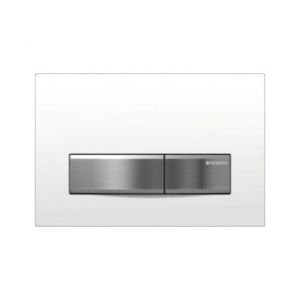 Geberit 115.788.11.1 - Plaque de déclenchement Sigma50 double touche fonte aluminium blanc