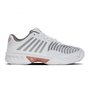 K-Swiss Femme Express Light 3 HB Chaussures de Tennis, Acier Blanc Noir Gris Or Rose, 41 EU
