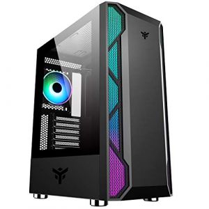 Itek Boîtier Moyen Tour ATX Vertibra X210 RGB avec Panneau Vitré, Noir