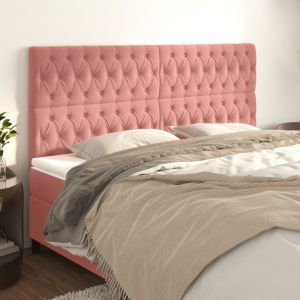 VidaXL Têtes de lit 4 pcs Rose 90x7x78/88 cm Velours