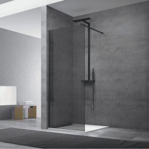 Image de Swiss Aqua Technologies Paroi de douche à l'italienne 107x200cm Walk-in, verre fumé (WI110KS)