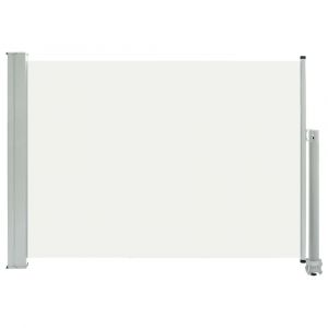 Auvent paravent store brise-vue latéral rétractable de patio jardin terrasse balcon protection visuelle écran 80 x 300 cm crème 02_0007395