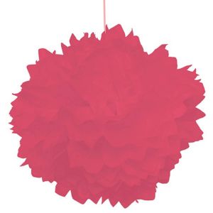 Ruedelafete Set de 2 Pompons boules Papier De Soie 40cm, Rouge