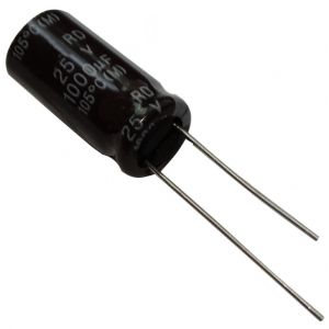 Aerzetix 10x Condensateur électrolytique chimique 1000µF ± 20% 25V THT 105°C 2000h Ø10x20mm radial