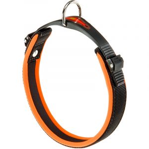 Image de Ferplast ERGOFLUO C Collier pour chiens avec rembourrage souple et syst&egrave;me de fermeture avec micro-r&eacute;gulation. Variante C25/60 - Mesures: A: 52&divide;60 cm - B: 25 mm - Orange