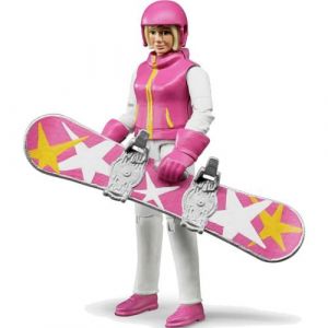 Bruder Toys Femme en Snowboard avec accessoires