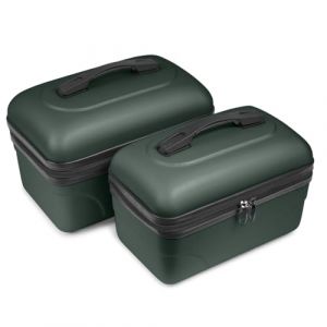 Kinston Set de 2 Grands Vanity – Vanity Case Rigide - (Vert Anglais)
