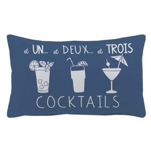 Image de Coussin Déhoussable "Cocktails" 30x50cm Bleu Prix