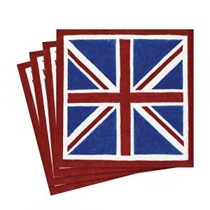 Caspari Entertaining with Union Jack Paper Luncheon Napkins, Pack of 20, blue (10510L)