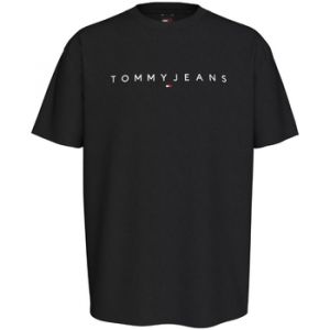 Tommy Jeans Pour homme. Reg Linear Logo T-shirt noir