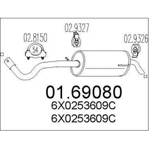 MTS Pot d'&Eacute;chappement 01.69080 Silencieux Echappement,Silencieux Arri&egrave;re VW,SEAT,LUPO 6X1, 6E1,AROSA 6H