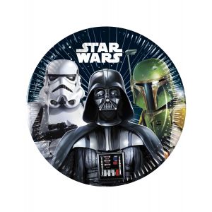 Procos 8 Assiettes en carton Star Wars Galaxy 20 cm - Couleur Noir - Taille Taille Unique