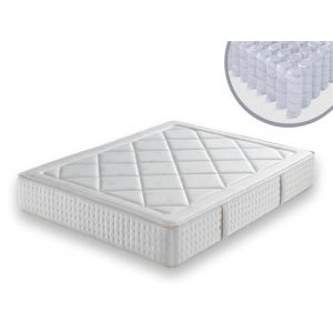 Matelas Ressorts Ensaches 90X200 sevilla, Epaisseur 31 cm, Ressorts indépendants et silencieux avec mousse a memoire de forme