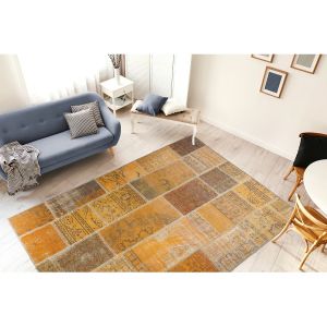 Tapis Tiss&eacute; Imprim&eacute; Patchwork fayo Or 190 X 290 Cm Prix 190 x 290 cm