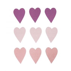 Rayher Embellissements &laquo;C&oelig;ur&raquo;, en bois, 9 pces., 3 couleurs, 3X4cm, autocollant, d&eacute;coration, table, cartes, scrapbooking, saint Valentin, f&ecirc;te des m&egrave;res -46677000