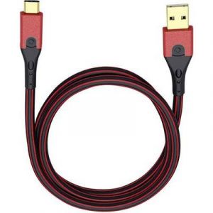 Image de Oehlbach Câble USB 3.0 mâle type A - 1x USB-C mâle 0.5 m rouge/noir