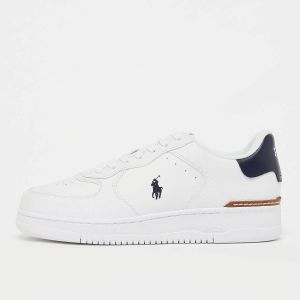 Ralph Lauren Pour homme. Baskets en cuir blanc avec logo