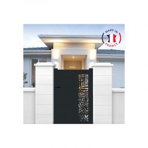 Packit Portillon aluminium découpe laser en kit dimensions L.1000 (entre piliers) x H.1500 mm Couleurs Gris (ral 7016)