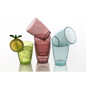 Lot de 8 verres incassables en plastique - 0,28 L - Coloris al&eacute;atoire