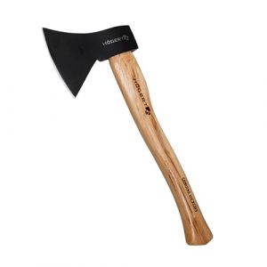 H&Ouml;GERT TECHNIK Hache Polyvalente 1000 g avec Manche en Bois de Noyer am&eacute;ricain, pour fendre et Couper, Lame tremp&eacute;e 47-55 HRC, Fixation par Coin, DIN 5131