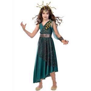 Amscan D&eacute;guisement jeune M&eacute;dusa fille - Couleur Vert - Taille 8-10 ans (128-134 cm)