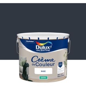 Dulux Valentine Crème de Couleur - Peinture multi-supports intérieure - Satin Bleu d'Encre 10 L