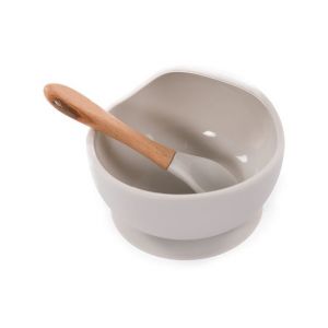 Bo jungle Bol ventouse et cuillère gris