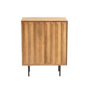 Miliboo Buffet En Bois Clair Manguier Massif Et Métal Noir 2 Portes L70 Cm Agra