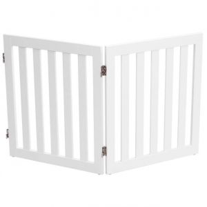 Grille de fermeture pour chiens 60 cm Haut Rose de protection Barrière d'escalier Barrière pour chiens Pliable 2 panneaux Blanc