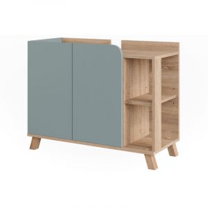 Vicco - Meuble sous vasque Karen, Sonoma/Bleu, 80x65cm avec 2 portes