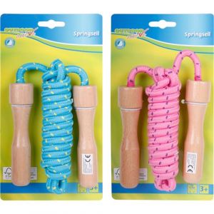 Vedes Active Corde &agrave; sauter multicolore poign&eacute;e en bois