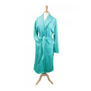 Garnier Thiebaut Peignoir pur coton 420 g/m² Elea Bleu Garnier-thiebaut - Couleur Bleu - Taille XL