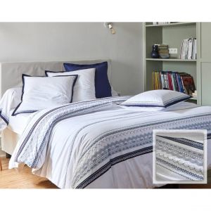 Taie de traversin CUPTEA bleu marine en percale de coton