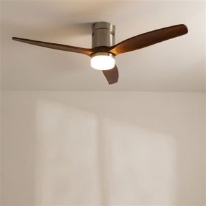 WINDCALM DC STYLANCE NICKEL - Ventilateur de plafond - Inox et bois fonc&eacute;