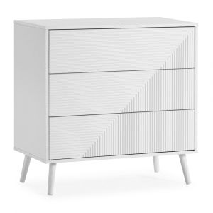 Commode 3 tiroirs couleur Blanc