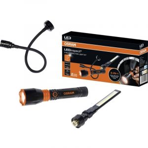 Osram LEDinspect 3-in-1 Inspection Light KIT, Kit Polyvalent 3 en 1; Lampe Torche, col de Cygne Flexible et Lampe d'inspection ; Quatre Modes d'&eacute;clairage ; Base avec poign&eacute;e magn&eacute;tique