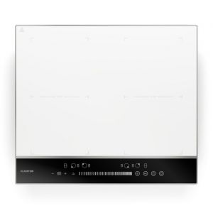 Klarstein Table de cuisson à induction 60 cm Zone flexibles Plaque de cuisson induction Affichage LED 7200 W Blanc