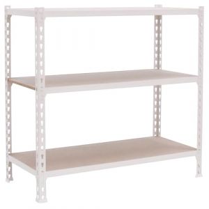 Simon Rack SimonRack &Eacute;tag&egrave;re Rangement et 3 Niveaux en Boix, 150 kg Capacit&eacute; de Charge et Point de Flexion, 1000x1000x500 mm, &Eacute;tag&egrave;re Charge Lourde, &Eacute;tag&egrave;re Garage, Blanc/Bois - Maderclick
