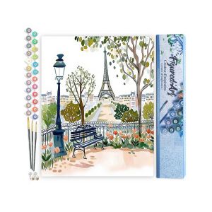 Peinture au num&eacute;ro : Aquarelle Jardin de Paris - sans chassis en bois