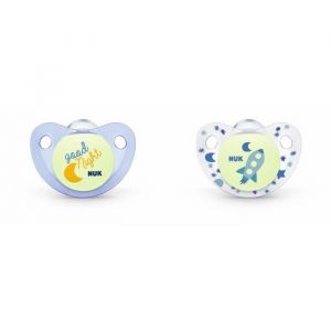 Nuk 2 sucettes taille 2 Trendline Night Garço