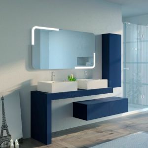 Image de Distribain Meuble de salle de bain Melizzano 1400 Bleu saphir - Bleu Saphir