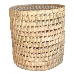 Home maison Cache pot feuille de palmier – Pot de fleur décoratif feuille de palmier - 27 x 27 x 30 cm - Artisanat Marocain - Couleur Naturel